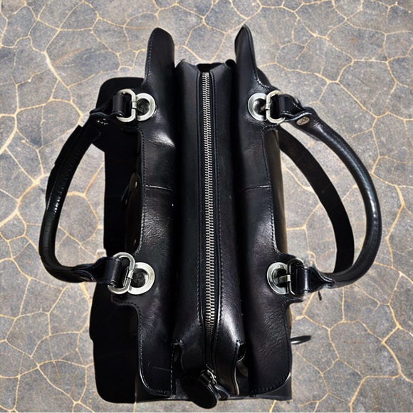 Rodger Vivier Paris Dark Leather Double Handle Satchel Handbag - Picture 7 of 13